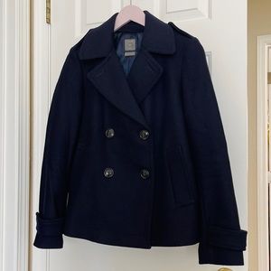 Gap Navy Blue Wool Pea Coat S
